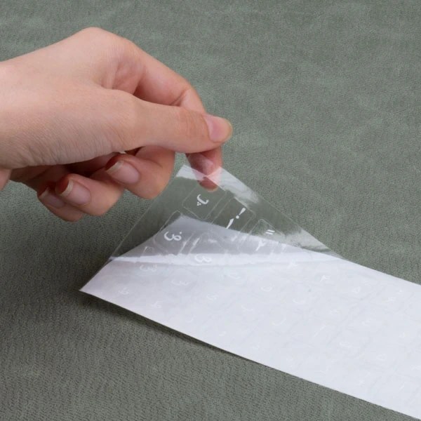 لیبل کیبورد شفاف حروف فارسی فونت سفید