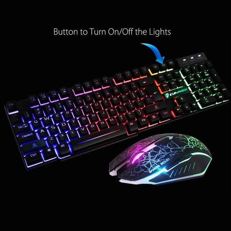 ست ماوس و کیبورد گیمینگ لایمید مدل GTX300 با نورپردازی RGB