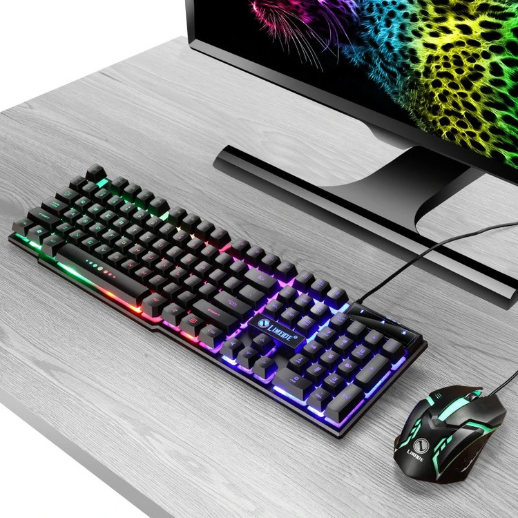 ست ماوس و کیبورد گیمینگ لایمید مدل GTX300 با نورپردازی RGB