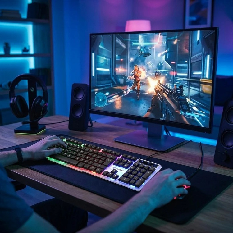 ست ماوس و کیبورد گیمینگ لایمید مدل GTX300 با نورپردازی RGB
